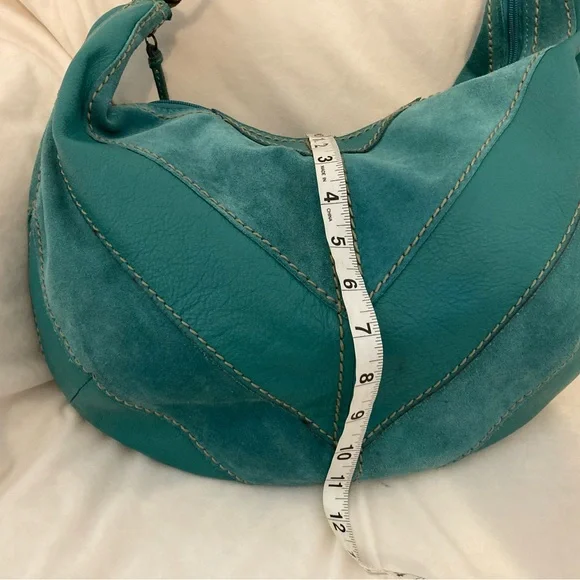 FOSSIL Soft Leather Tote Shoulder Bag in Aqua Color - Picture 4 of 10